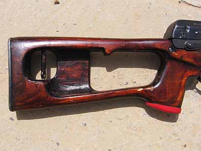 svd buttstock with Iraqi Al Kadesiah red grip cap
